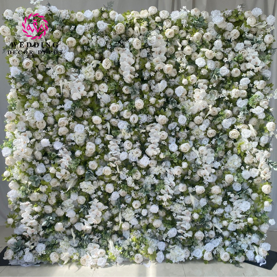 8*8 Feet Artificial Silk Peony Rose Wedding Flower Wall Store Decorati ...