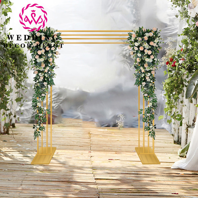 Gold Metal Frame Backdrop For Event Ceremony Party Stage Decoration ...