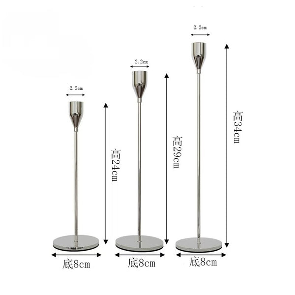 Set of 3 Metal Plating Candleholders