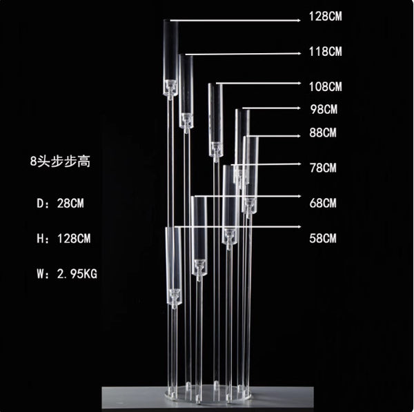 8-Head Solid Acrylic Candelabra Candleholder