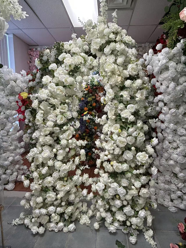 Milky White Roses with other filler flowers