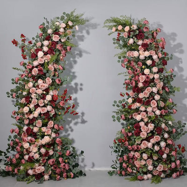 Red with Pink Roses Horn Arch