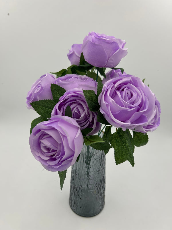 9 Large Heads Core Rose Purple