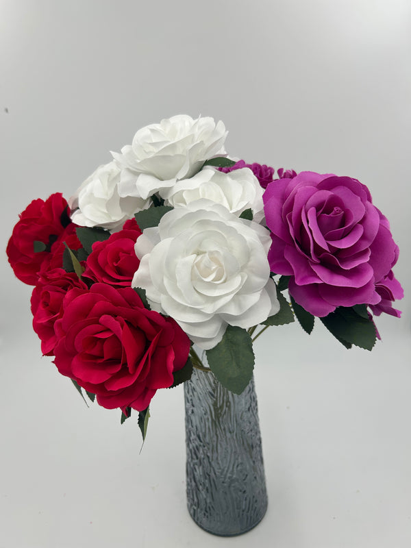 7 Heads Silk Cloth Rose Bunch